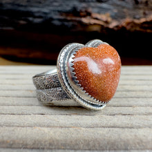 Load image into Gallery viewer, Goldstone Heart Ring