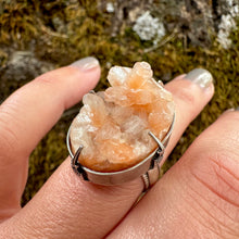 Load image into Gallery viewer, Orange Calcite Druzy Ring