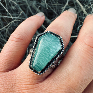 Amazonite Coffin Ring