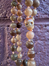 Load image into Gallery viewer, Peach Pearl Skull Necklace