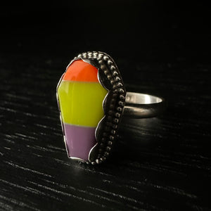 Candy Corn Coffin Ring