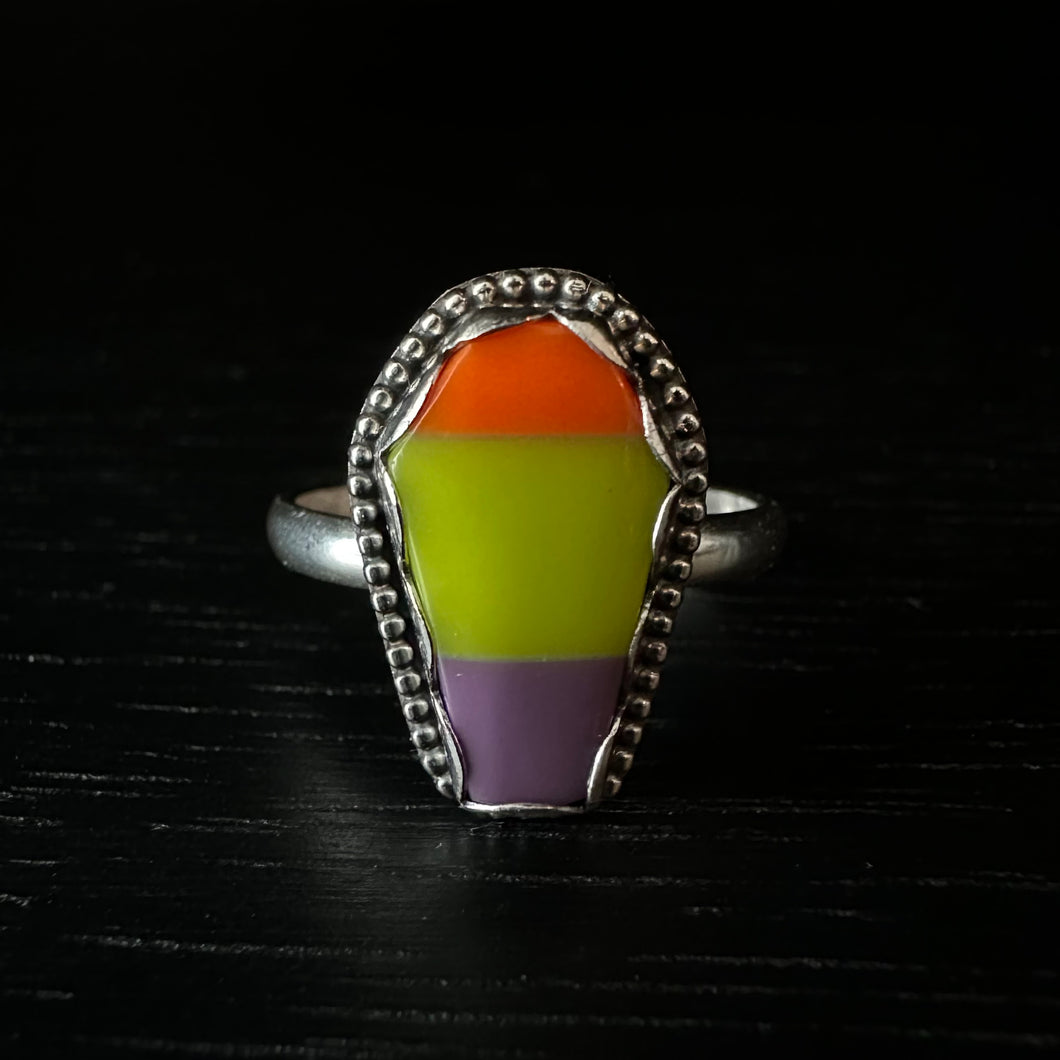 Candy Corn Coffin Ring