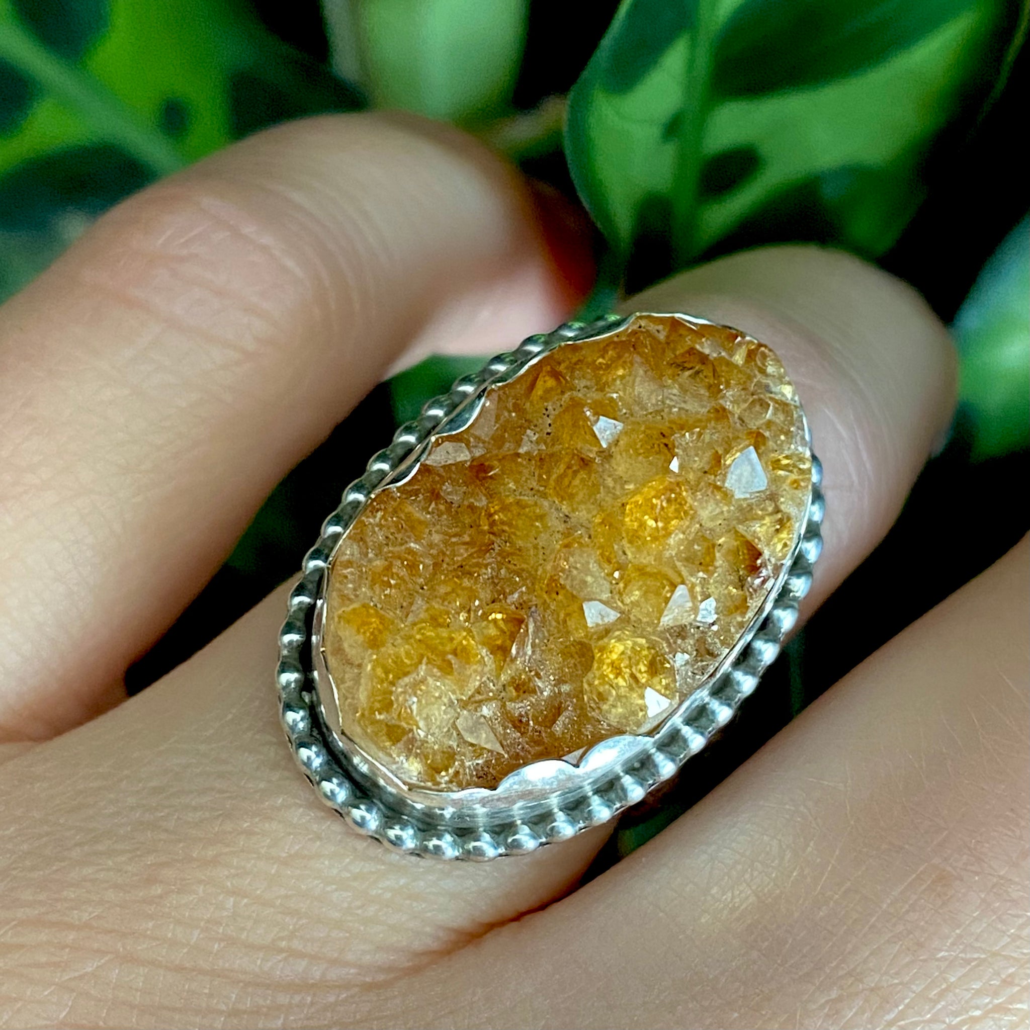 Citrine sale druzy ring