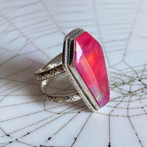 Aurora Opal Coffin Ring