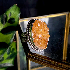 Citrine Druzy Ring