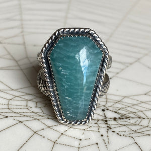 Amazonite Coffin Ring