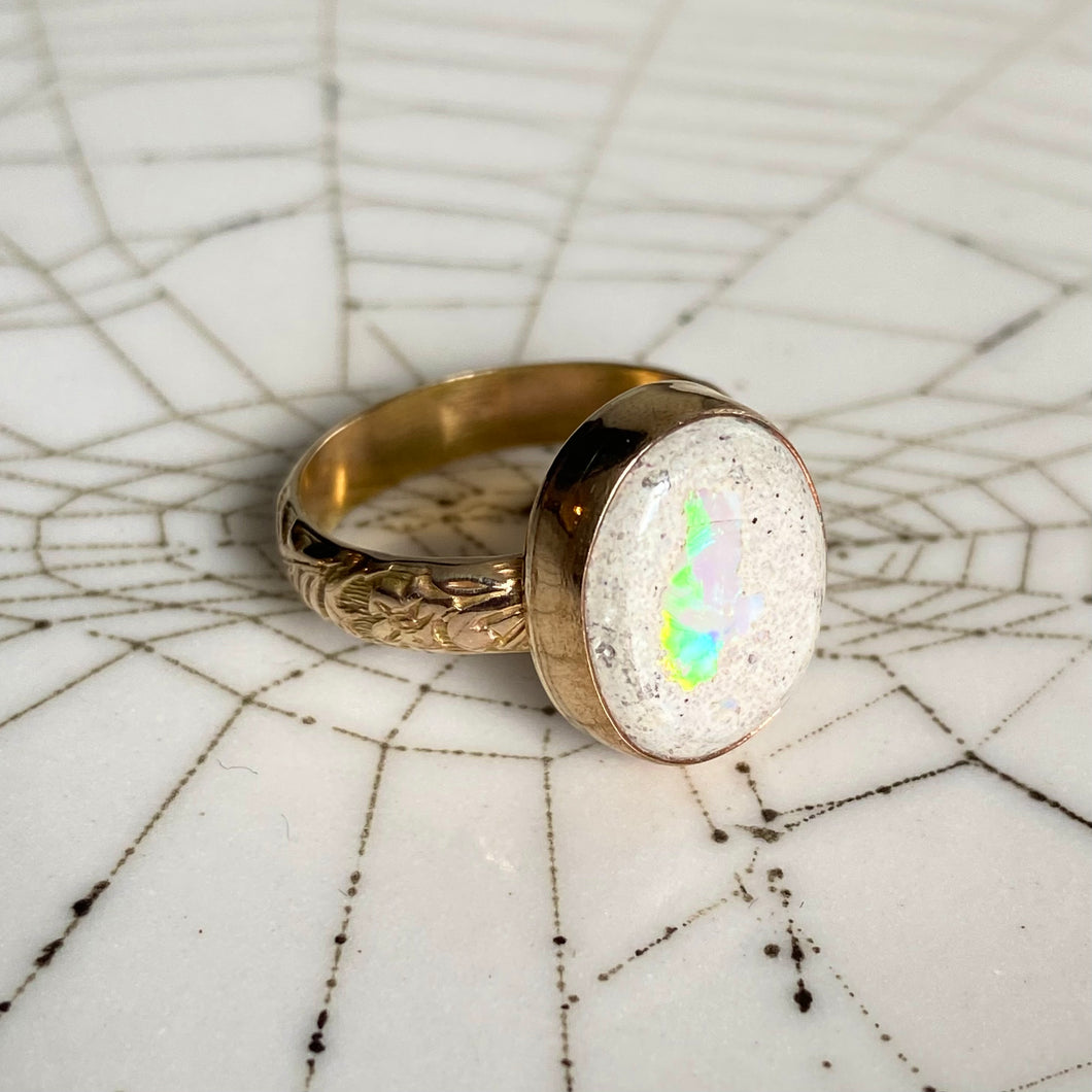Mexican opal hot sale ring