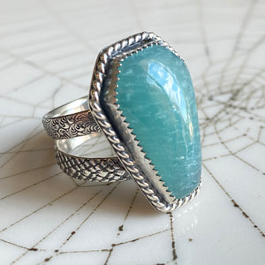 Amazonite Coffin Ring